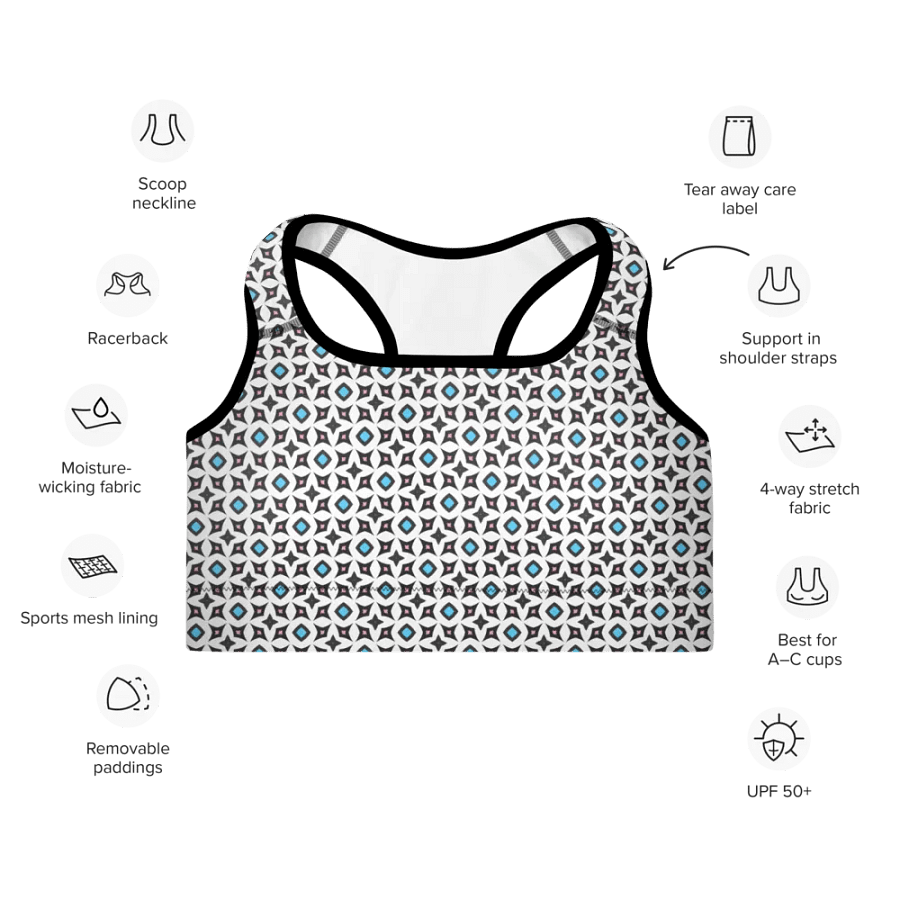 Trans Abstract (3) - Padded Sports Bra product image (7)