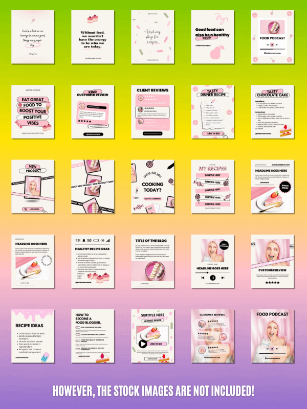 MRR/PLR Instagram Food Feed Templates product image (5)