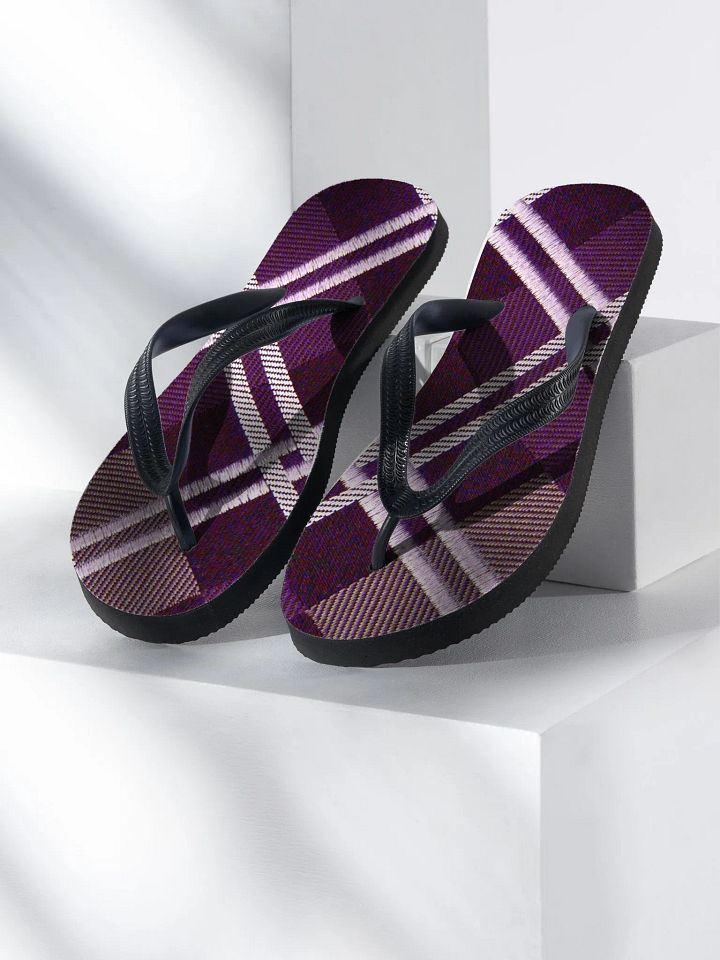 Purple Plaid Flip Flops product image (2)