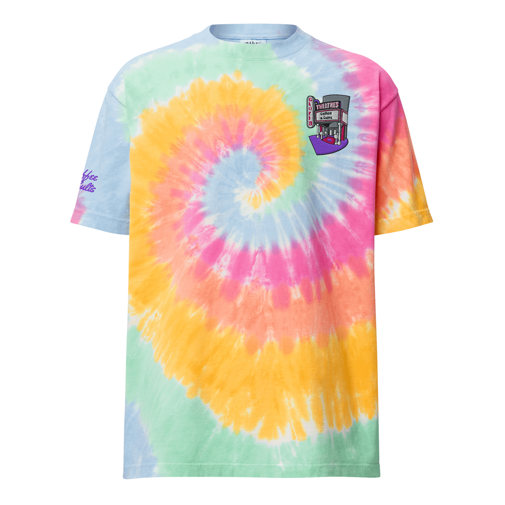 Tie-Dye T-Shirt Gloria’s Movie Theatres - Embroidered, Five Tie-Dye Variants product image (1)