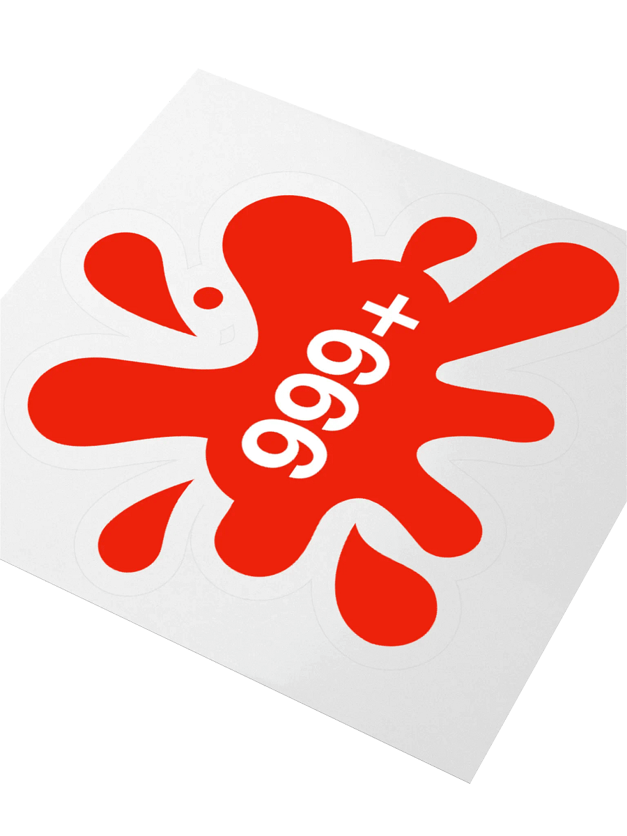 999+ • Notification Overload Blood Splatter Sticker product image (3)