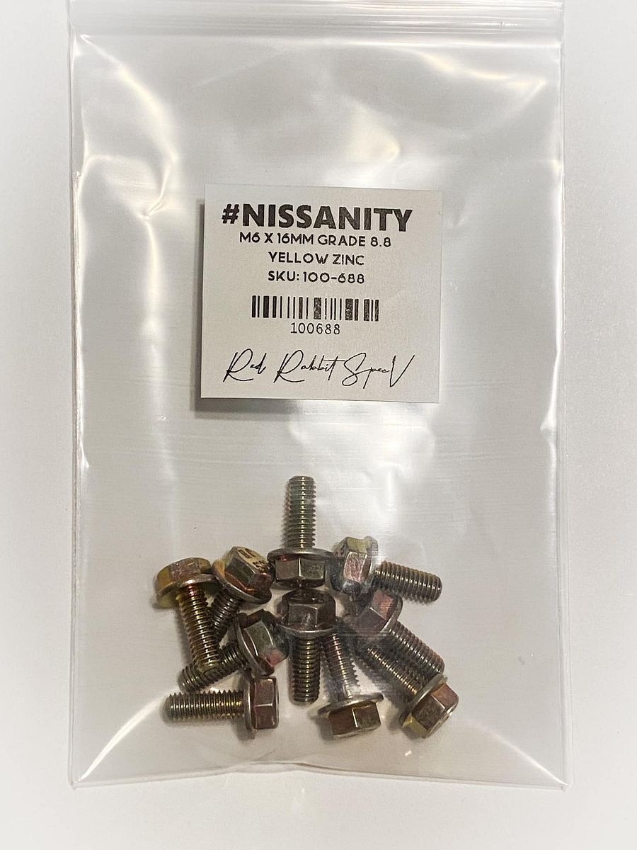 Yellow zinc flange bolts m6 set product image (3)
