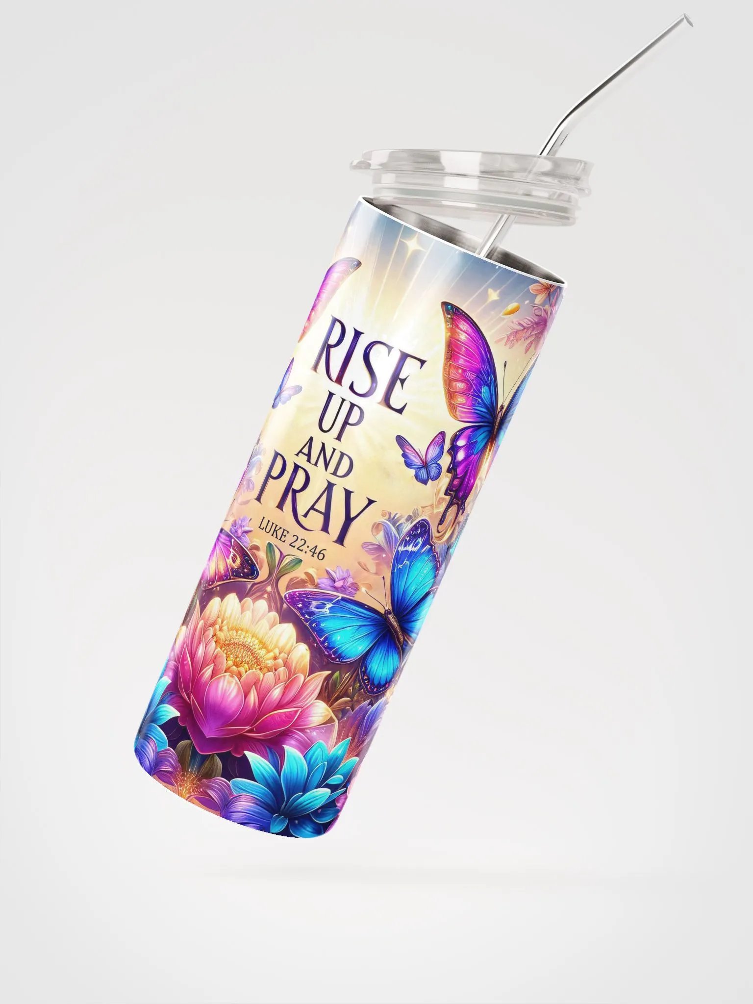 Rise Up and Pray Stainless Steel Tumbler - Luke 22:46 product image (3)