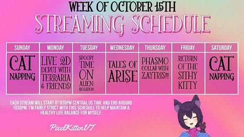 AT LAST! I have this week's schedule all updated for you! 💛 Finally getting to bust out the new 2D model, YAY! It's going to ...