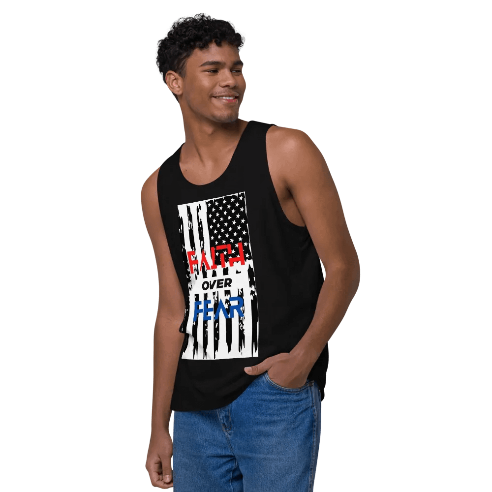 Faith Over Fear Patriotic Tank Top product image (8)