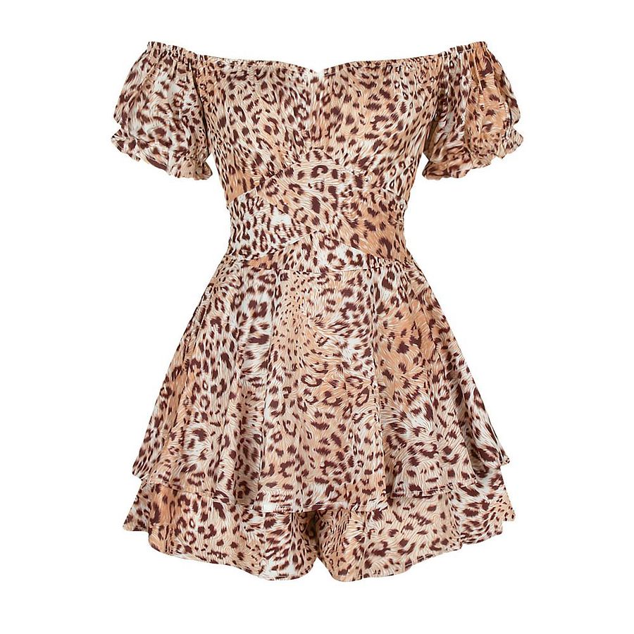 Women's Summer Short Sleeve Neck Pleated Floral Jumpsuit product image (4)