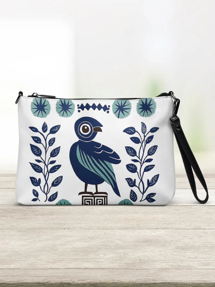 Aegean Songbird: Greek Folk Art Crossbody Bag product image (2)
