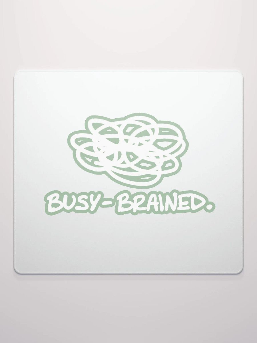BUSY-BRAINED (lined design, #96B697) mouse pad product image (2)