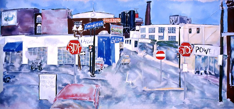 10th Oak & Burnside (1986) on canvas (30" x 60") product image (1)