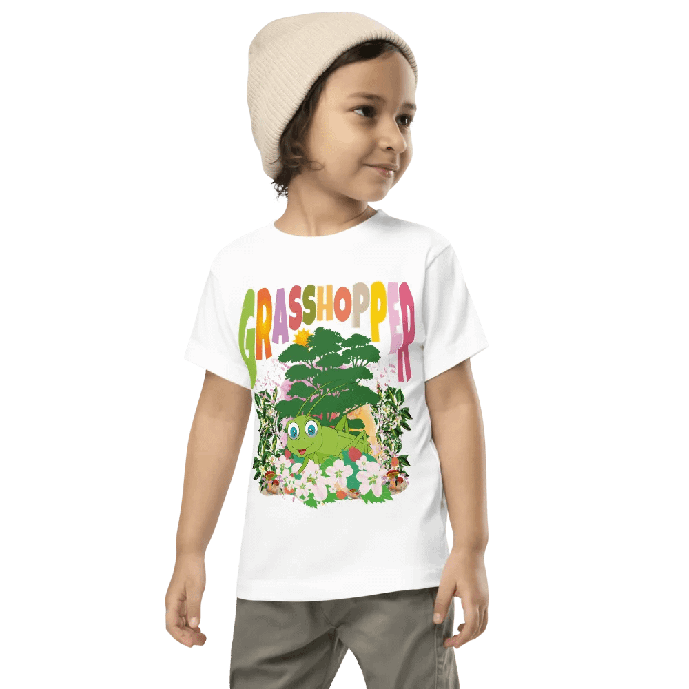 Grasshopper Colorful Funny Cute Bella + Canvas Toddler T-Shirt – Funny Shirt for Kids product image (3)