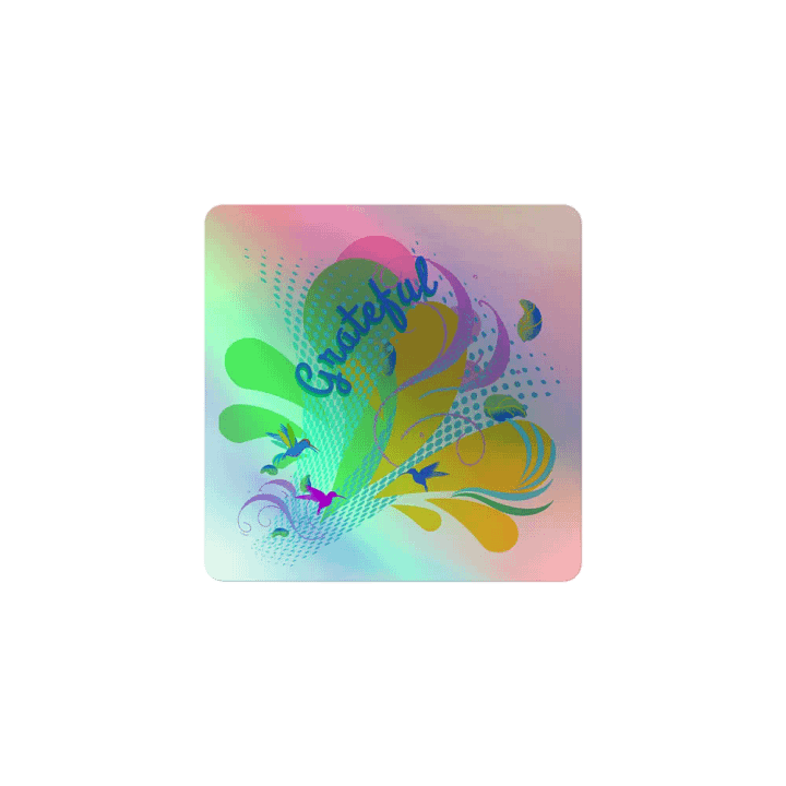 Sticker grateful water droplets design with humming birds product image (1)