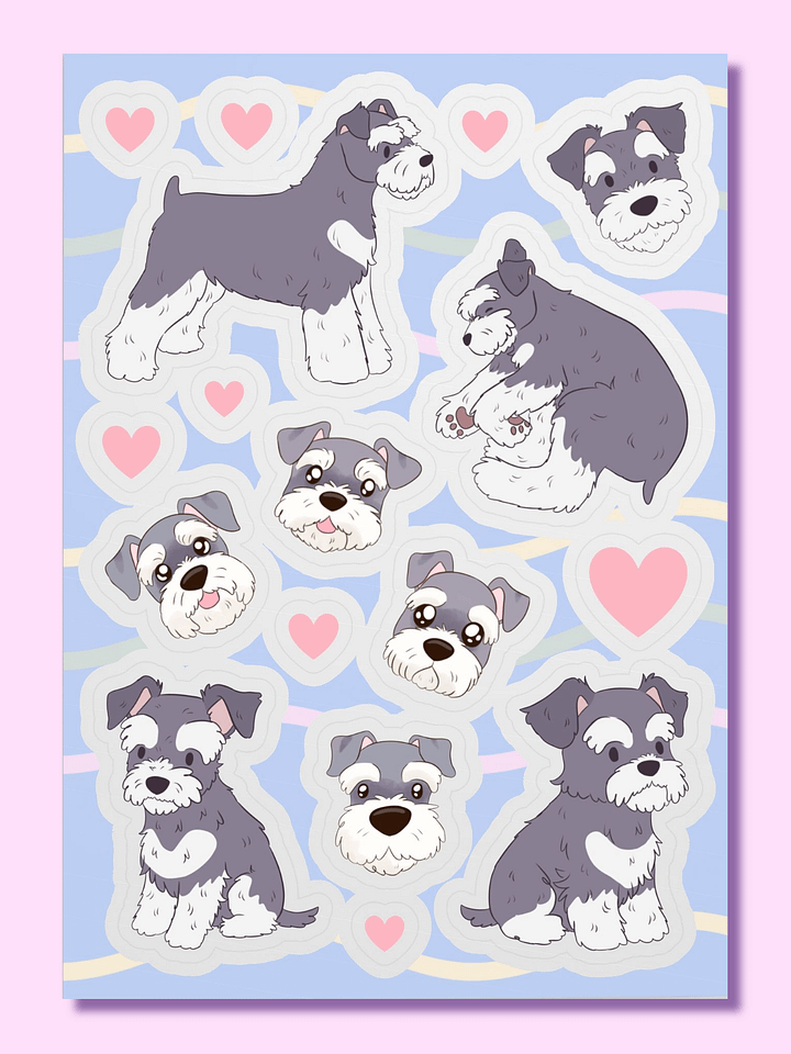 Schnauzer Love Kiss-Cut Sticker Sheet product image (1)