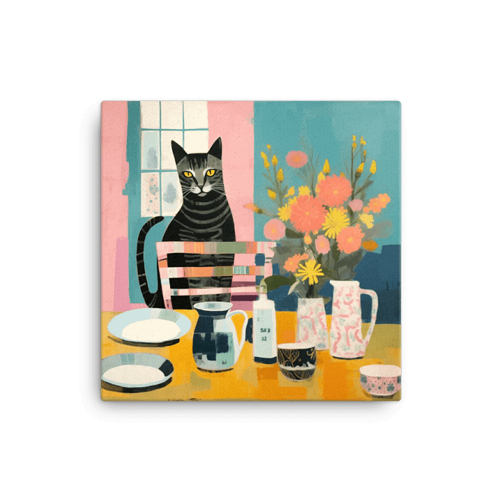 Art2401-18 Eclectic Cat Still Life - Canvas Print - sm product image (1)