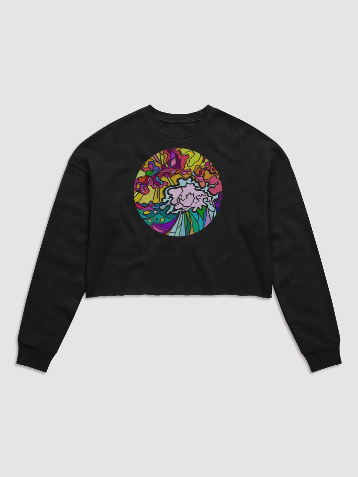 Swirling Sunset Women's Fleece Crop Sweatshirt - Wave at Sunset product image (2)