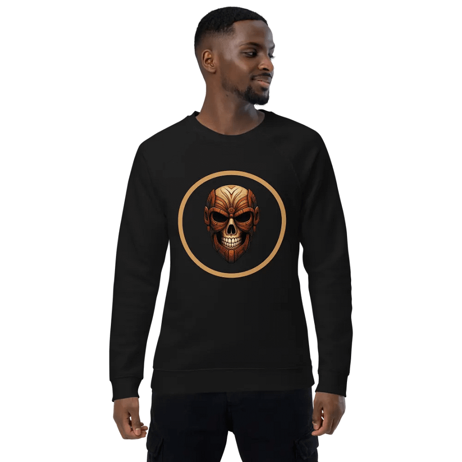 Tribal Skull Symmetry Organic Sweatshirt product image (3)
