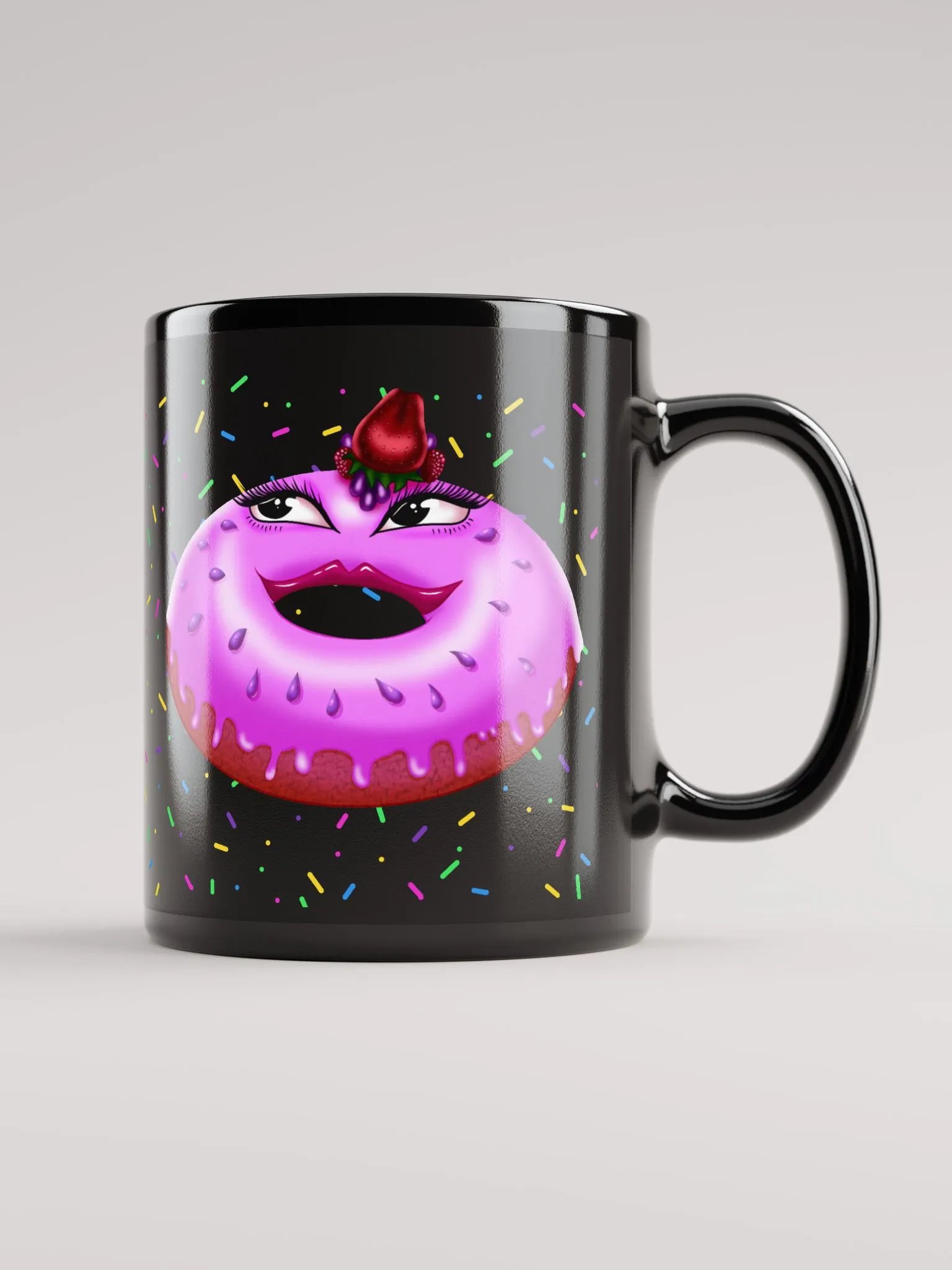 I'm A Donut Girl Black Mug product image (1)