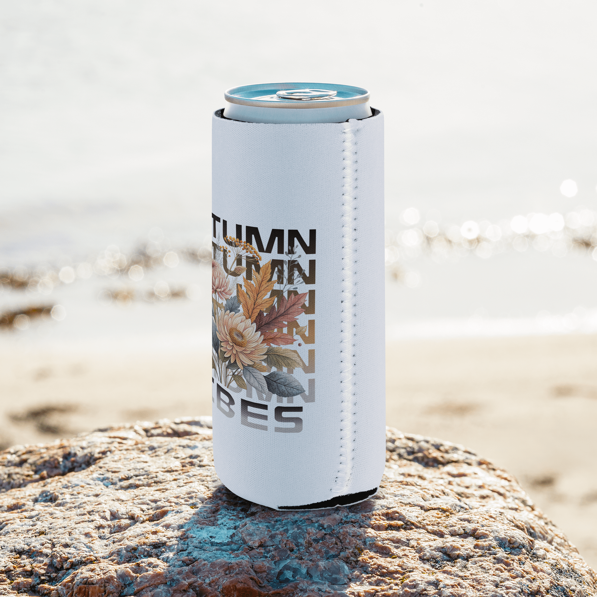 Autumn Vibes Boho Flowers Can Cooler product image (8)
