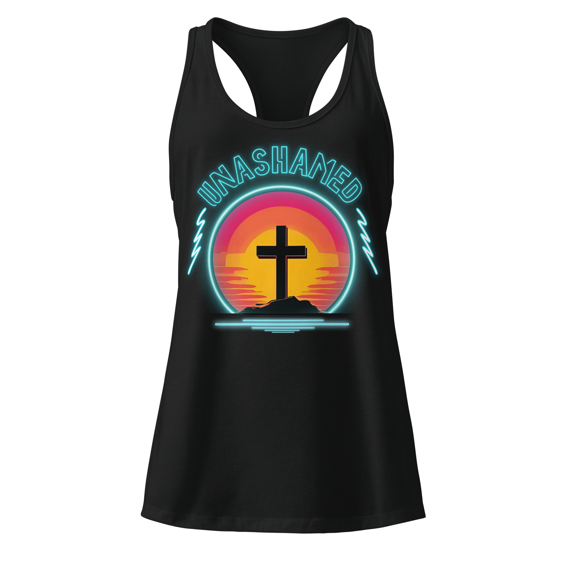 Unashamed Neon Cross Women Tank Top - Next Level Racerback fit product image (1)