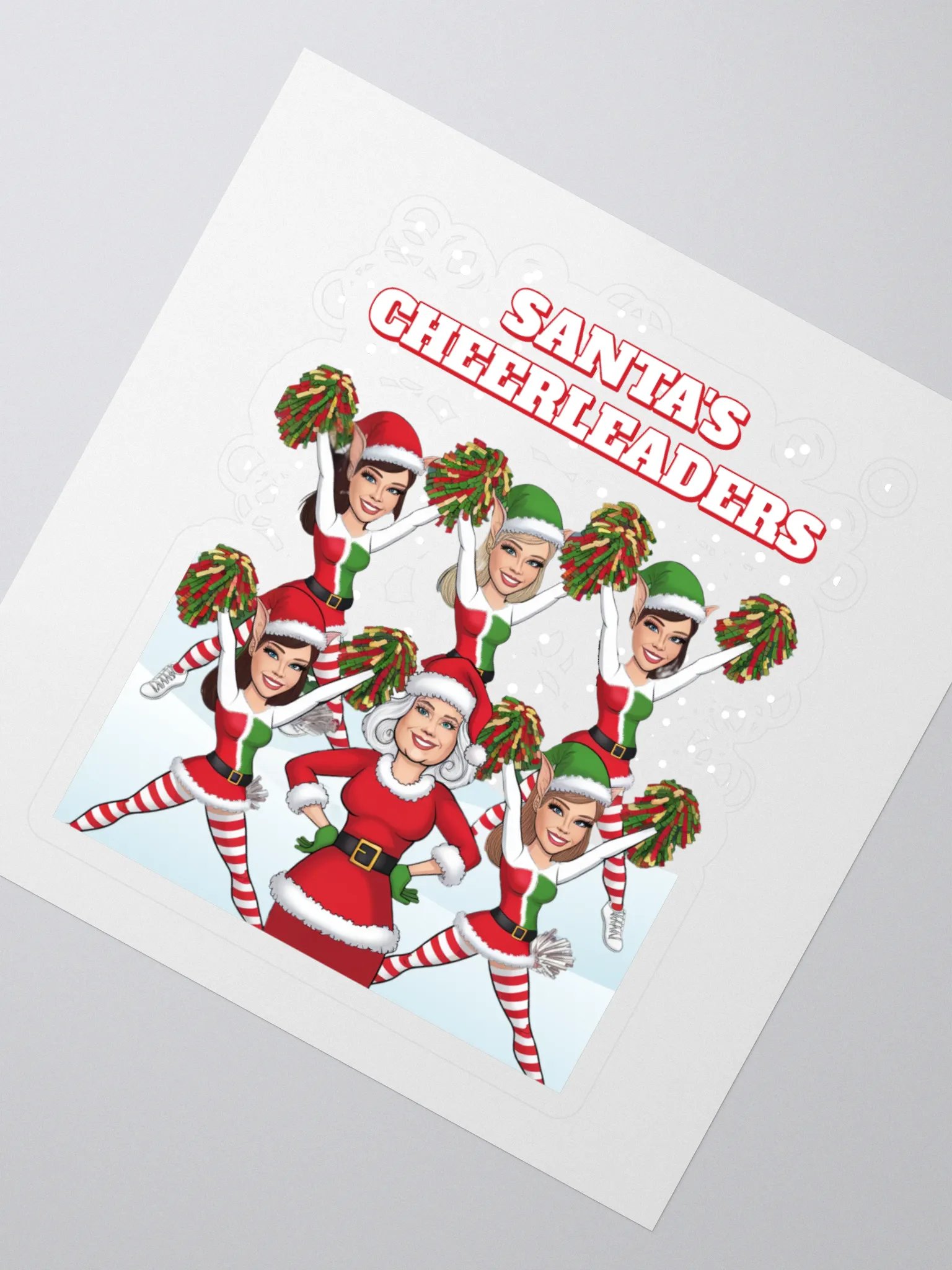 Santa's Cheerleaders Elves Squad Sticker product image (2)