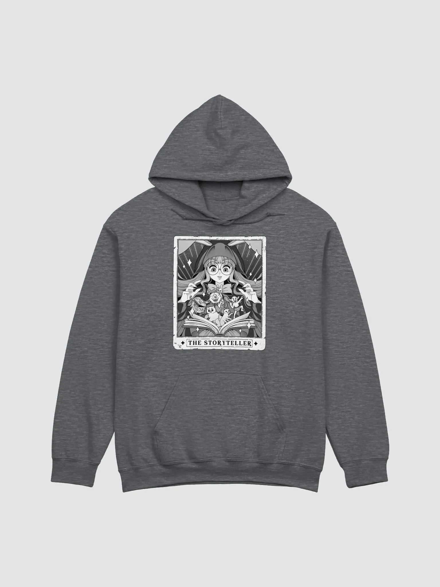 The Storyteller Tarot Card Hoodie [B&W Simple] | Andromedomai product image (3)
