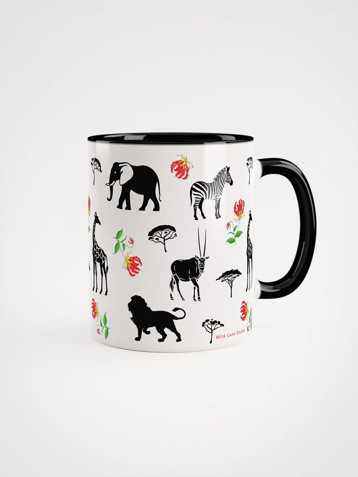 Flame Lily and African Wildlife Patterned Ceramic Mug product image (4)
