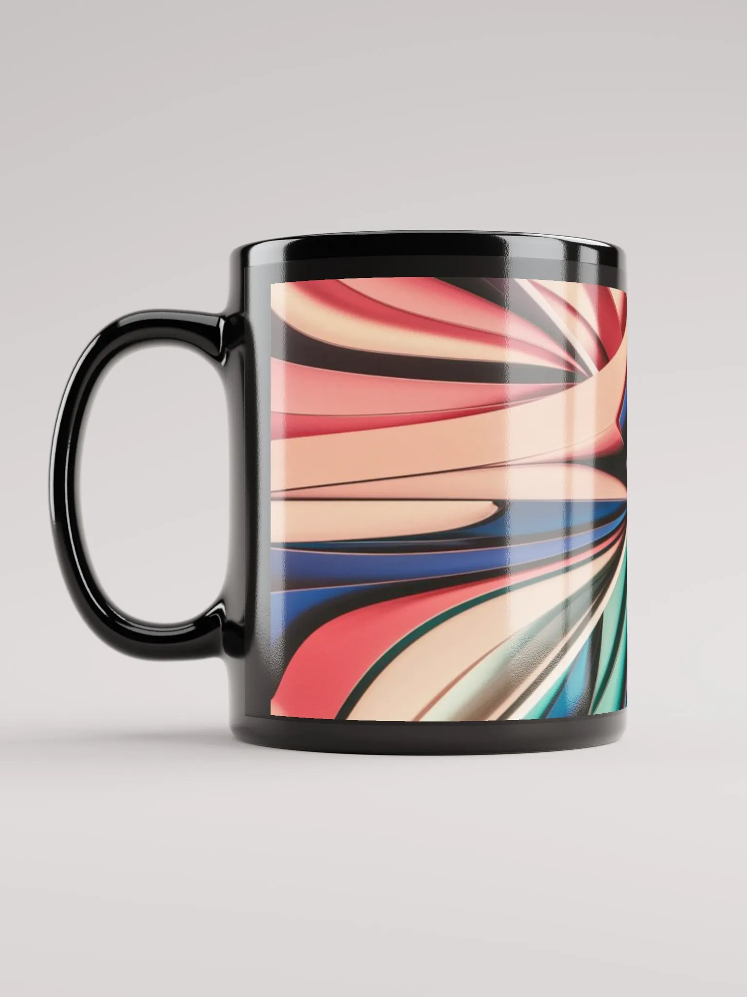 Graphic Grove Abstract Ceramic Mug - Black Glossy with Vibrant Design - 11oz & 15oz product image (6)