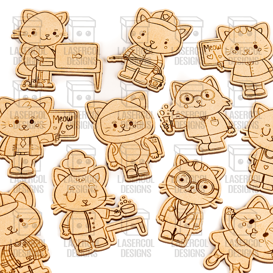 Cats Paint Kit DIY Cut Outs - Laser Cut Files product image (9)