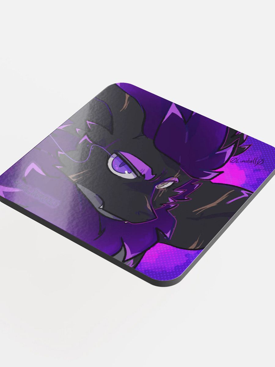 "Scruffy Wolf" Nardoragon Glossed Cork Coaster Set product image (4)