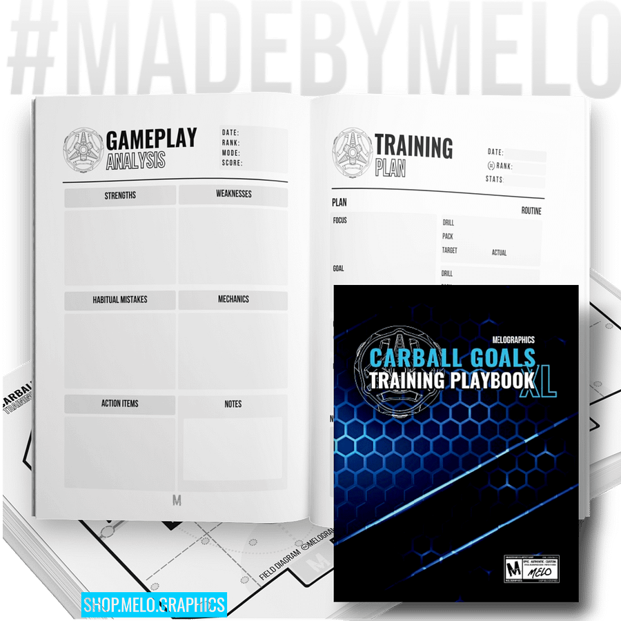 Carball Goals Training Playbook: Rocket League Training & Strategy - Notebook | #MadeByMELO product image (3)