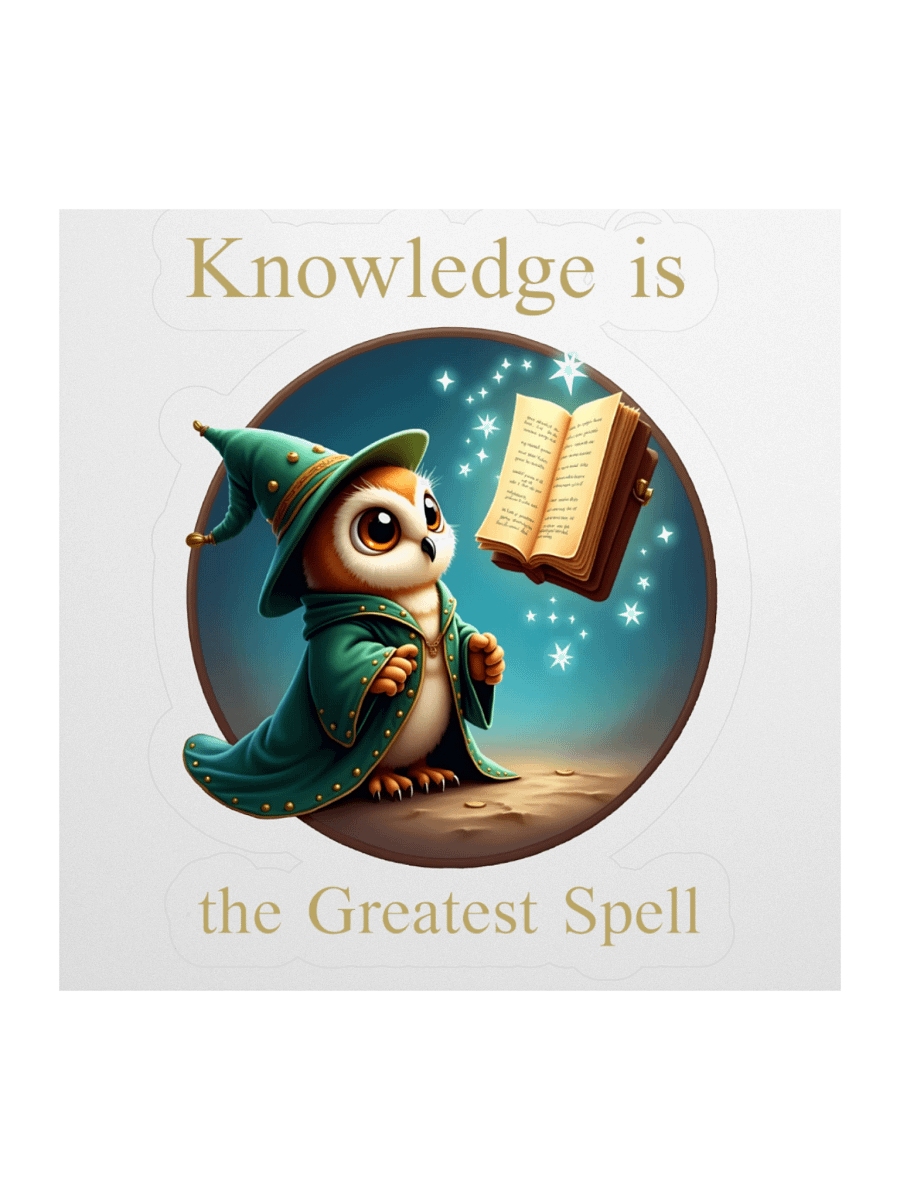 Knowledge is the Greatest Spell – Wizard Owl Sticker product image (3)