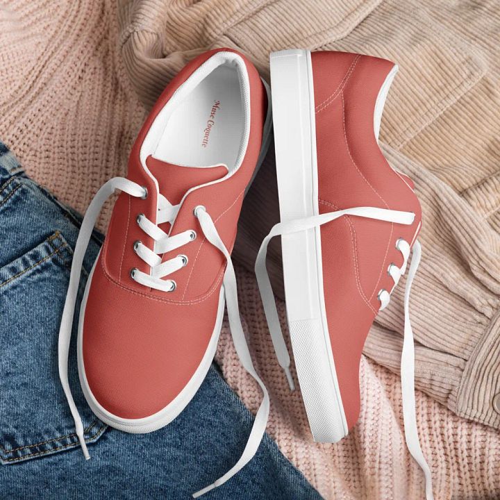 Muse Coquette Lace-Up Canvas Shoes (Milk chocolate) product image (1)