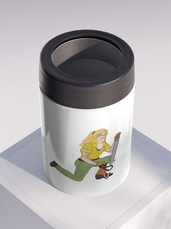 Blonde Chainsaw Pinup Drink Stainless Steel Koozie product image (2)