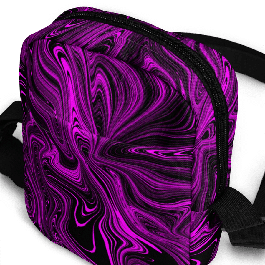 Utility Crossbody Bag - Purple and Black Fluid Swirls product image (7)
