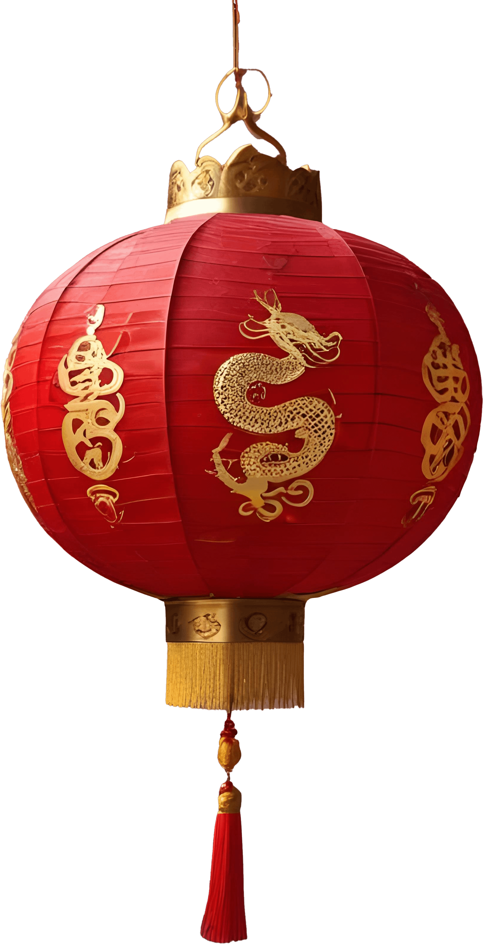 Chinese Dragon Lantern – Vibrant Red and Gold Festive Design PNG product image (1)
