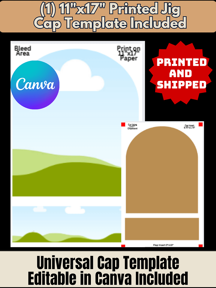 Sublimation Cap Transfers Print & Ship | Includes Canva Template + Jig | Ready to Press product image (2)