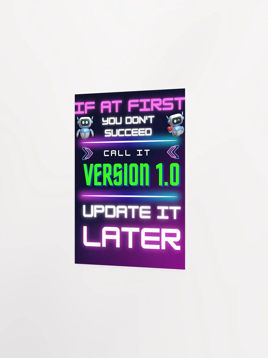 Version 1.0: Motivational Tech Neon Wall Poster product image (2)