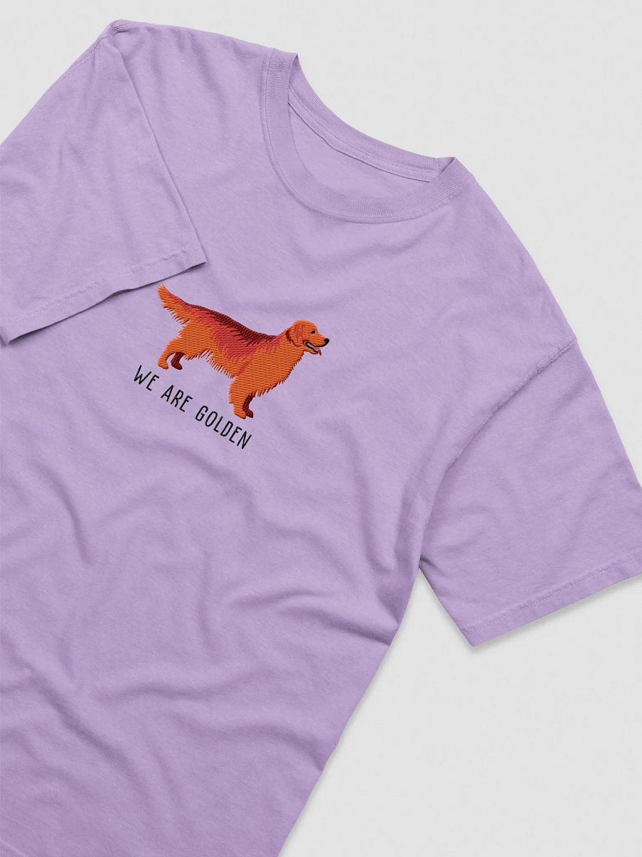 We Are Golden T-Shirt(Embroidered) of a Golden Retriever(Red) product image (3)