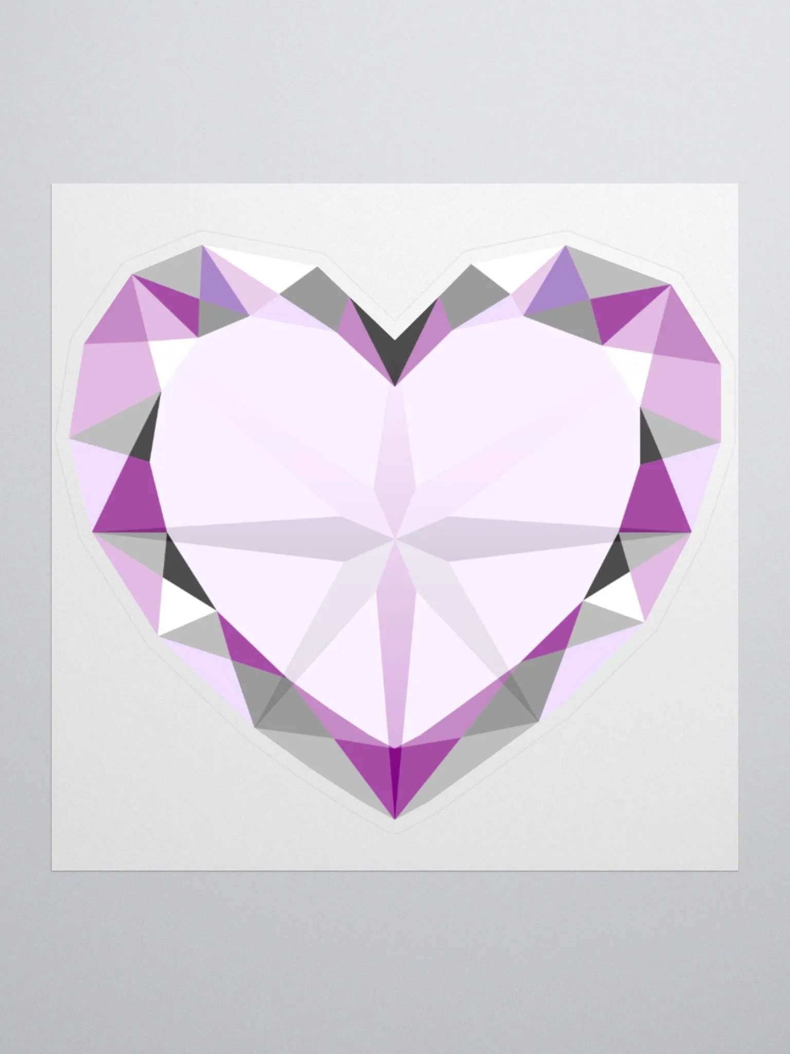 Crystal Pride Heart (Ace Pride) Cut Sticker product image (1)