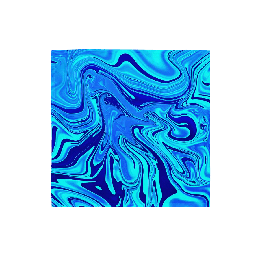 Bandana - Light and Dark Blue Digital Fluid Art product image (5)