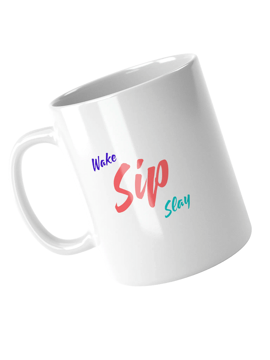Sip Sip Podcast Double Script Logo White Glossy Mug product image (9)