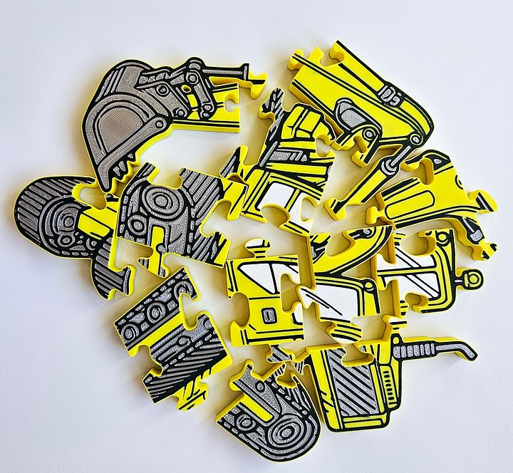 Excavator 3D Printed Jigsaw Puzzle – A Heavy-Duty Challenge for Kids! product image (2)