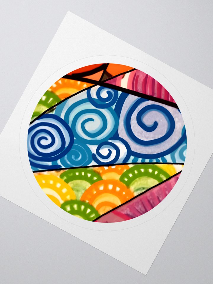 Colorful Swirls Vinyl Stickers (3" x 3") product image (2)