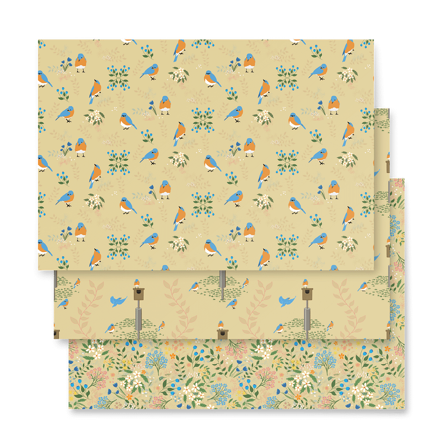 Bluebird Wrapping Paper Set 1 in Tan product image (4)