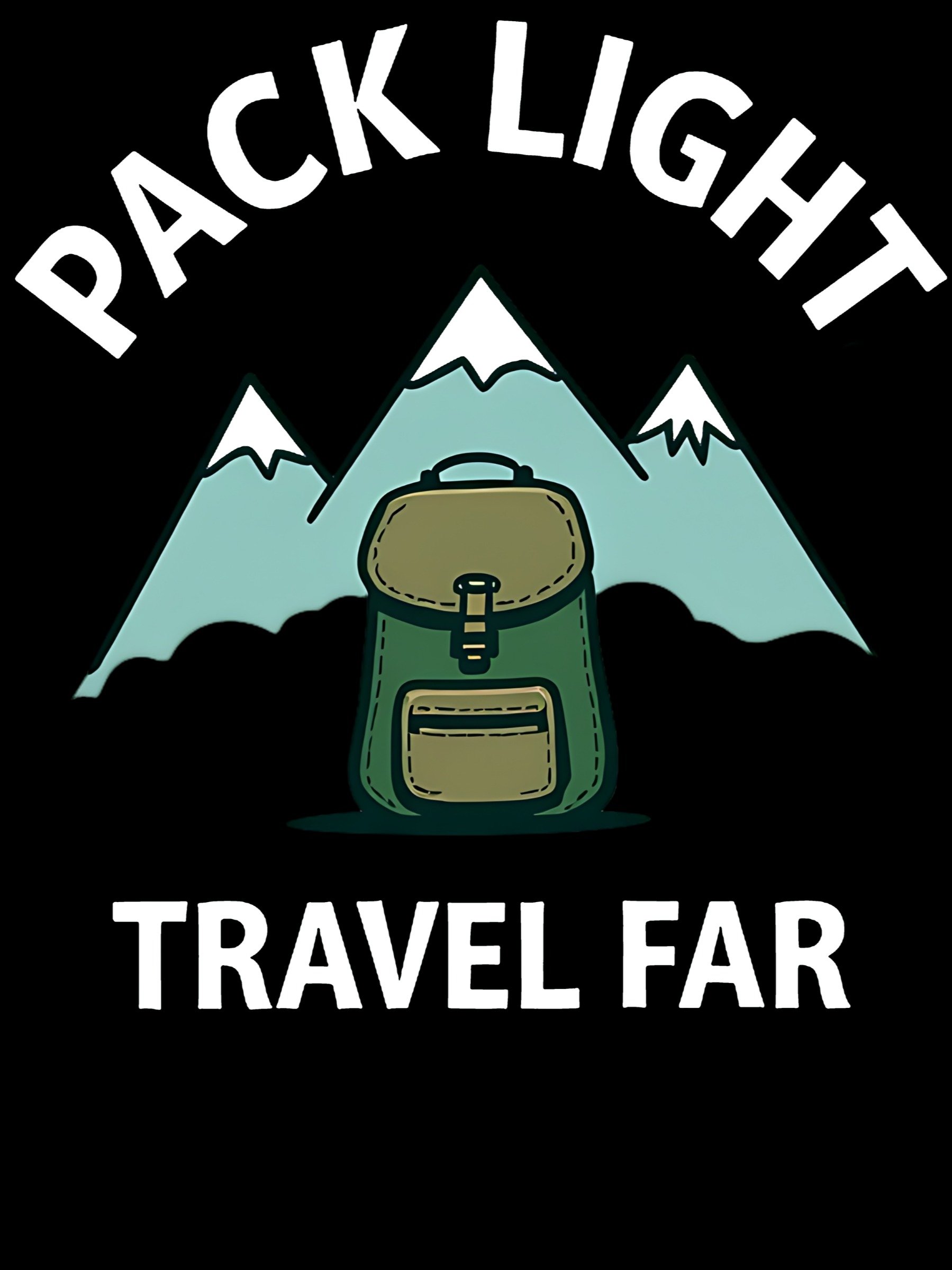 Pack Light Travel Far Backpacking Hiking Adventure product image (1)