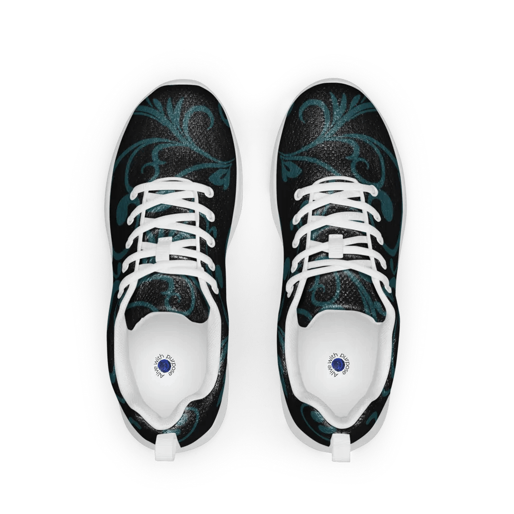 Dark Teal Twirls Women's Athletic Sneakers product image (1)