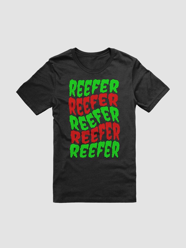 Reefer Red Green Tee, High Holiday Weed Black T-Shirt, Cannabis Clothing product image (1)