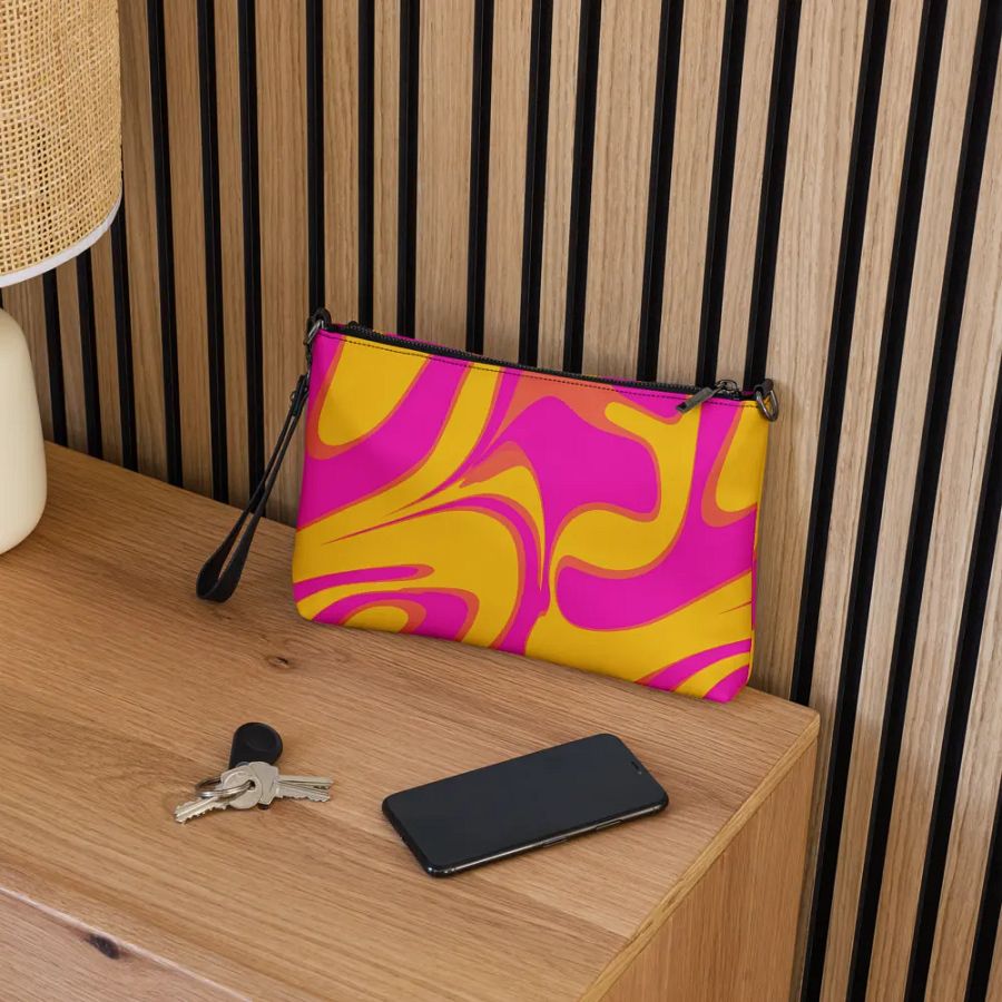 Pink and Yellow Psychedelic Swirls Crossbody Bag product image (5)