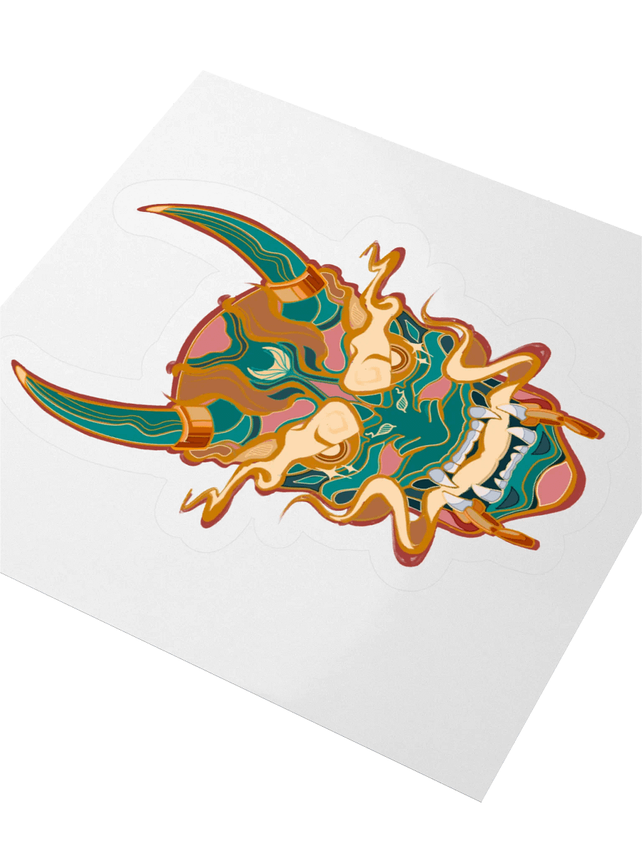 Fierce Horned Mask Kiss Cut Stickers product image (9)