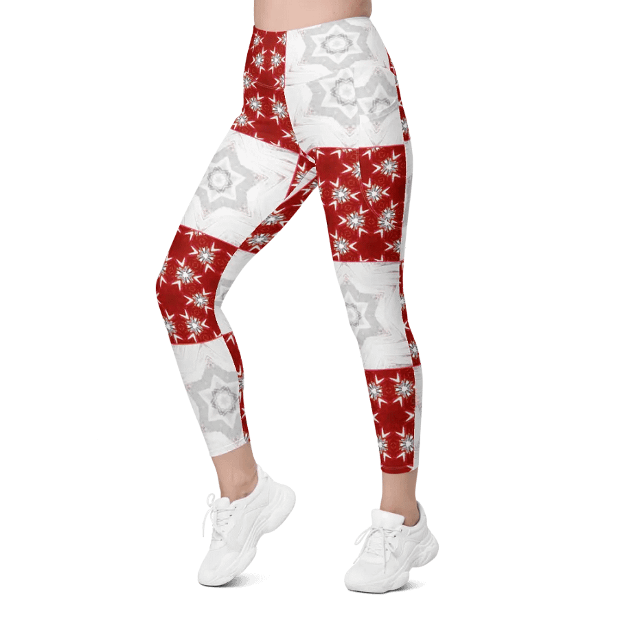 Abstract Pale Star Patchwork Design Ladies Leggings product image (5)