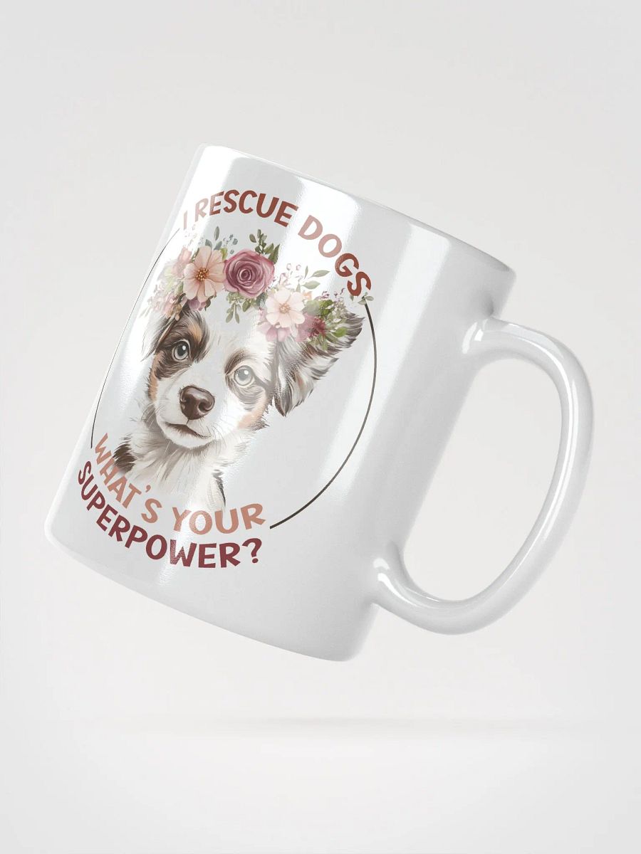 Floral Crown Puppy White Glossy Mug product image (3)
